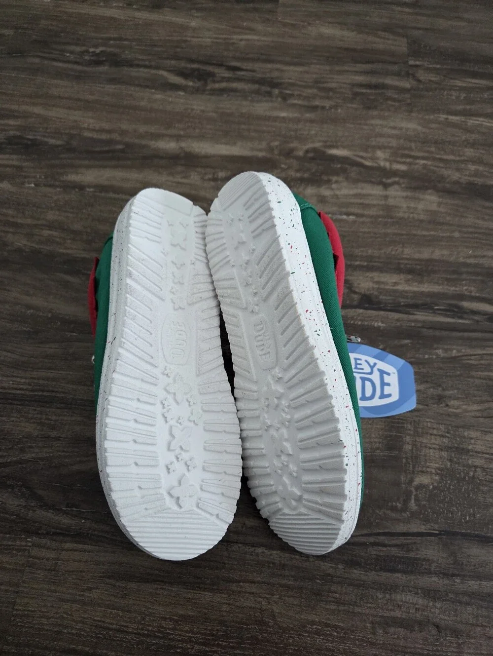 Hey Dude Youth Wally Holiday Elf Kids Christmas Slip On Shoes